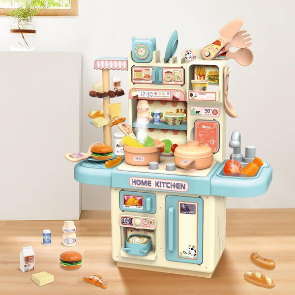 Pretend Play Kitchen Set for Kids – Pressure Pot, Pan, Knife Block & Food Accessories with Spray Effect - UT - 36T - 5 - Planet Junior