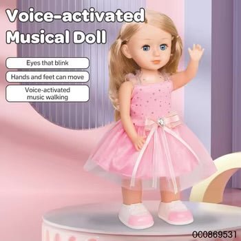 🎀 Pretty Music Walking Doll – 40cm Interactive Dancing & Singing Voice Control Doll with Lights and Music - AKT-5118E - Planet Junior