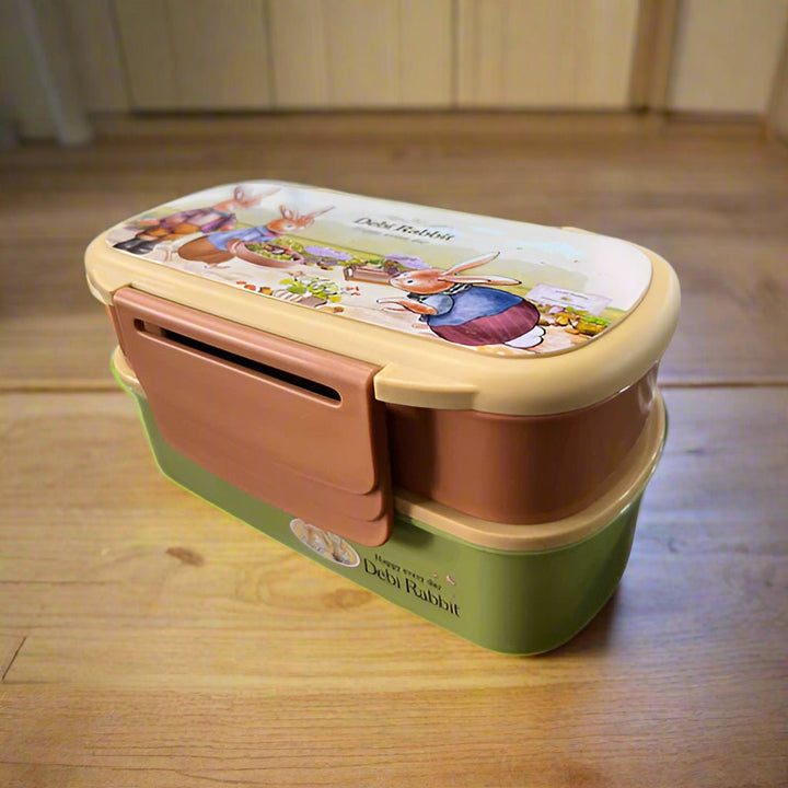 Rabbit Theme Double Layers Lunch Box - BLL - LB - 595 - 69 - Planet Junior