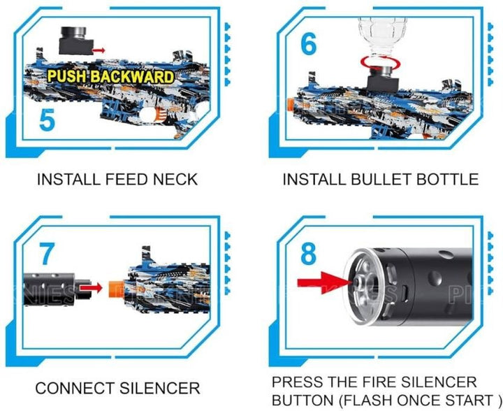 Rapid - Fire Automatic Gel Water Blaster Action Gun - RT222 - Planet Junior