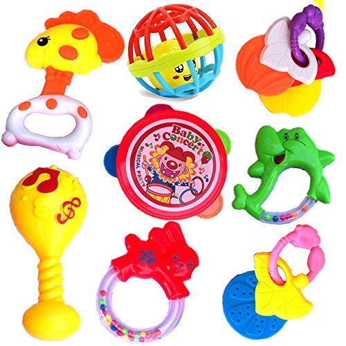 Rattles and Teether | Set of 8 Pcs - SLTD71 - Planet Junior