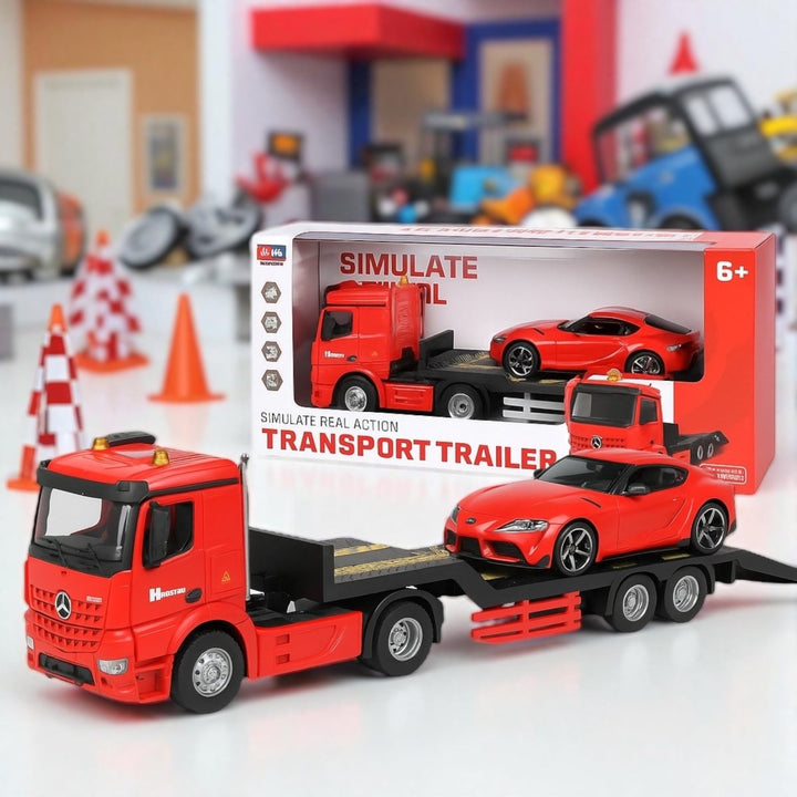 RC Transport Trailer with Sports Car – 2.4GHz Remote Control Set 🚚🏎️ - AKT - 93316 - Planet Junior