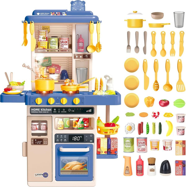 Realistic Spray Kitchen Playset for Kids – Sound, Light & 50 PCS - ZZ-889-277 - Planet Junior