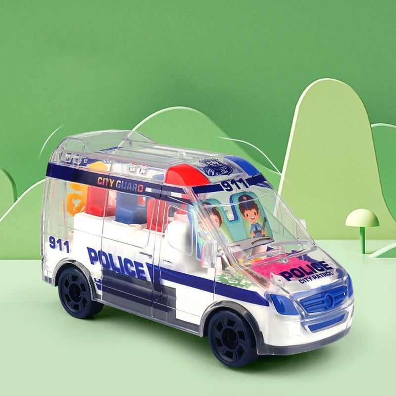 Realistic Transparent Gear Musical Police Car - BL660816 - Planet Junior