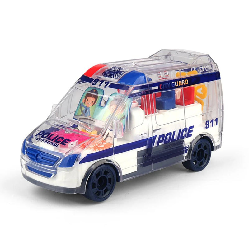 Realistic Transparent Gear Musical Police Car - BL660816 - Planet Junior