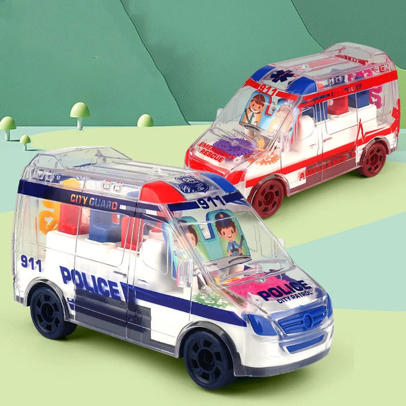 Realistic Transparent Gear Musical Police Car - BL660816 - Planet Junior