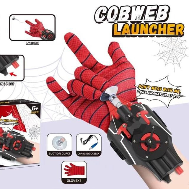 Rechargeable New Cobweb Spiderman Web Shooter with String Launcher & Return Feature - 3D713 - Planet Junior