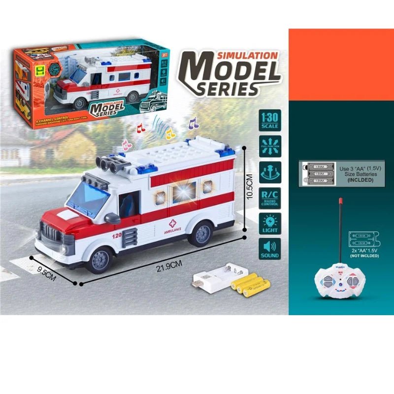 Remote Control Ambulance Model with Light and Sound - AKT091453 - Planet Junior