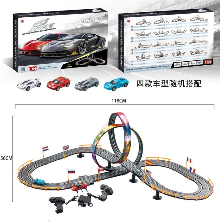 Remote Control Electric Track Racing Car with Lights – Transformer - Style Controller Charger Included - AKT - 9128D - Planet Junior