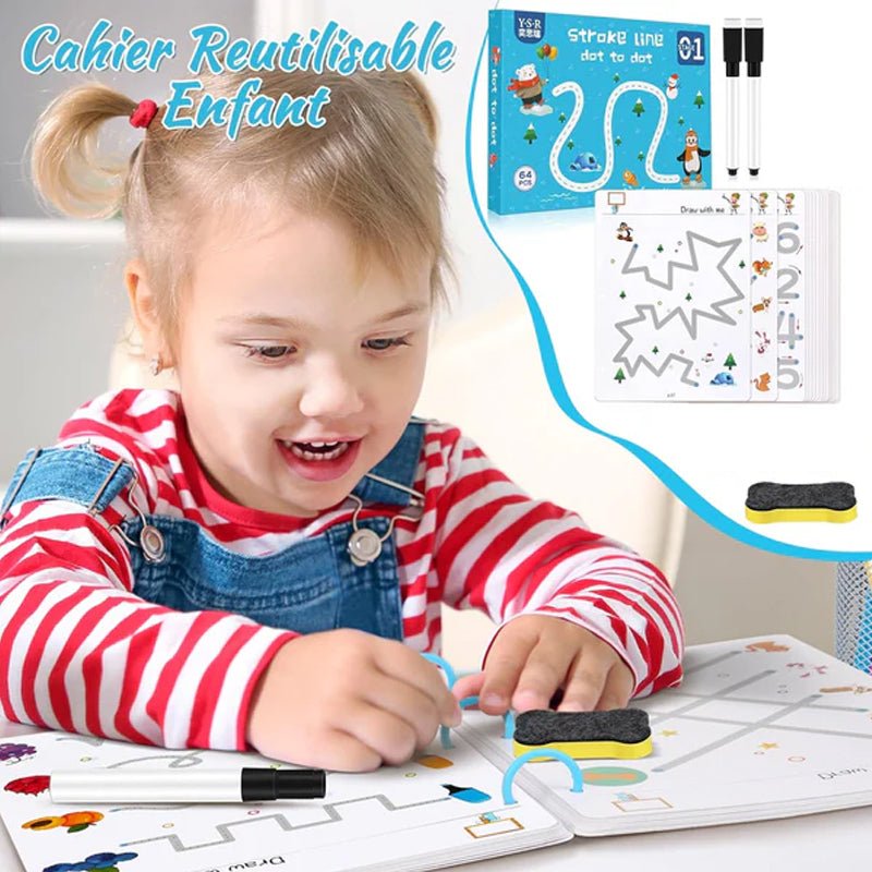 Reusable PreSchool Early Education Tracing Book with 64 Pages - ZT203 - Planet Junior