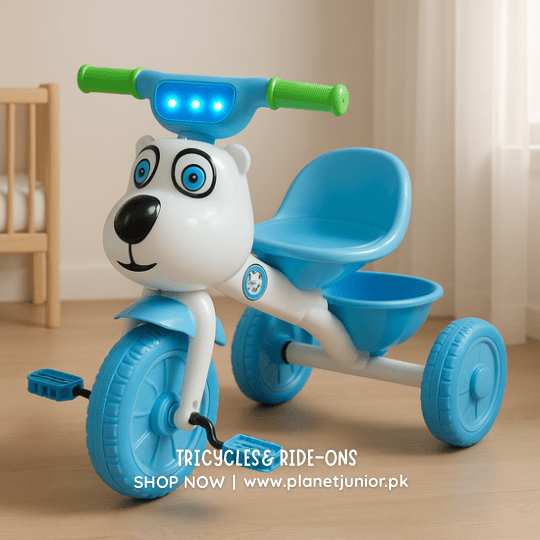 Ride - On Tricycle With Cute Cartoon Face - BLL - T - 518 - Planet Junior