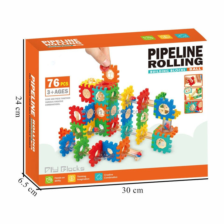 Rolling Ball Pipeline Building Blocks Set - BLL - BL - 039E - Planet Junior