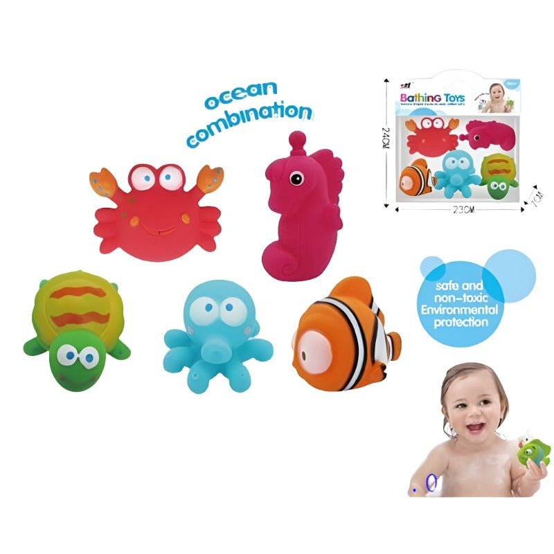 Sea Animals Soft Bath Toys | 5 Pcs - BLL - MT - 0017 - Planet Junior