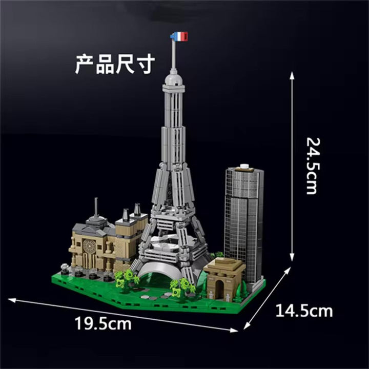 🇫🇷 Skyline France Architecture Blocks Set | 584 pcs - AKT-8785-3 - Planet Junior