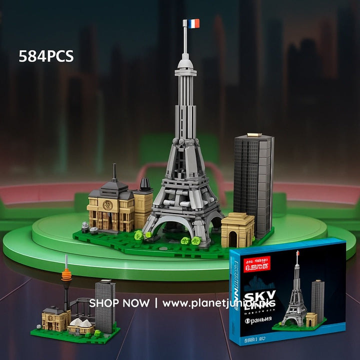 🇫🇷 Skyline France Architecture Blocks Set | 584 pcs - AKT-8785-3 - Planet Junior