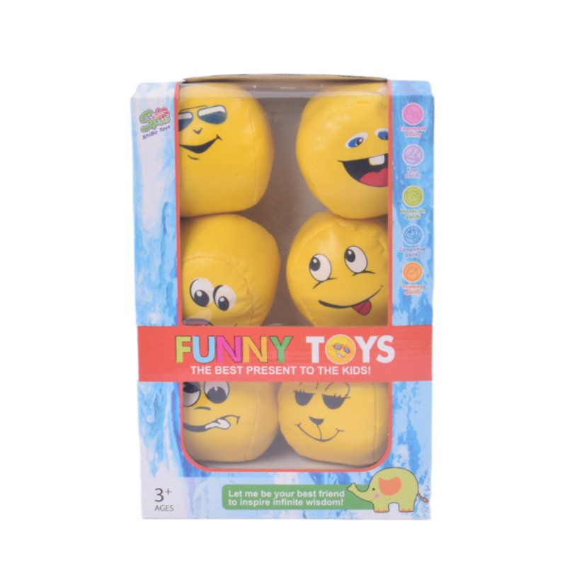 Smile Face Balls | 6 Pieces - BLL - MT - 2906DB2 - Planet Junior