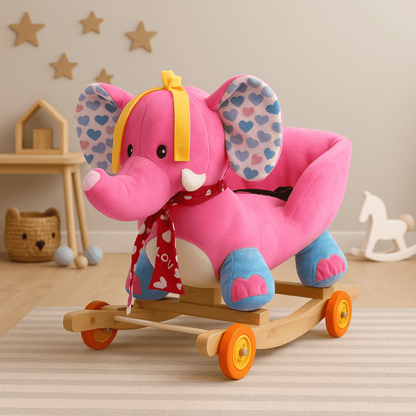 Snuggle Elephant 2 - in - 1 Rock & Ride with Music - BLL - RH - 0799ELE - Planet Junior