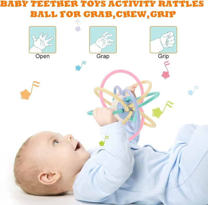 Soft Manhattan Ball Teething Toy with Rattle for Newborns - 668 - 223 - Planet Junior