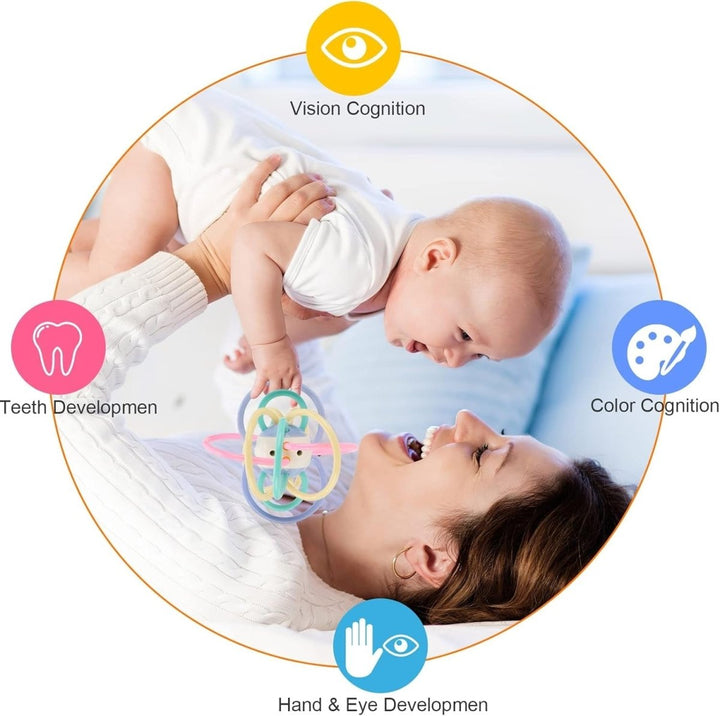 Soft Manhattan Ball Teething Toy with Rattle for Newborns - 668 - 223 - Planet Junior