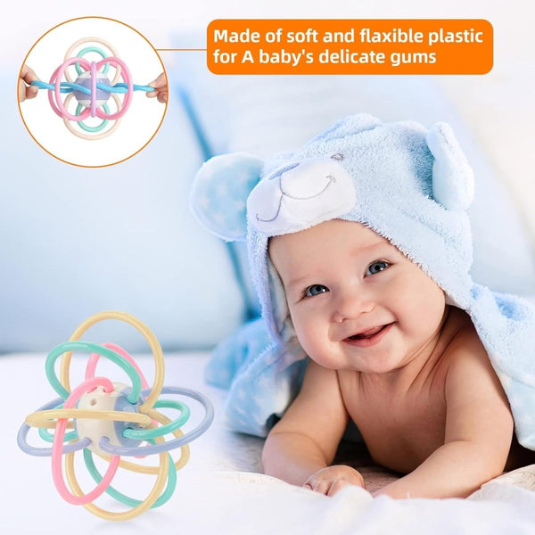 Soft Manhattan Ball Teething Toy with Rattle for Newborns - 668 - 223 - Planet Junior