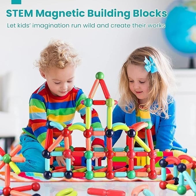 STEM Magnetic Building Blocks | 96 Pcs - Planet Junior