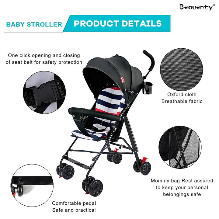 UltraLight Foldable Baby Stroller – Compact, Shock - Absorbing &amp; Travel - Ready - BLL - BG - 1011 - Planet Junior