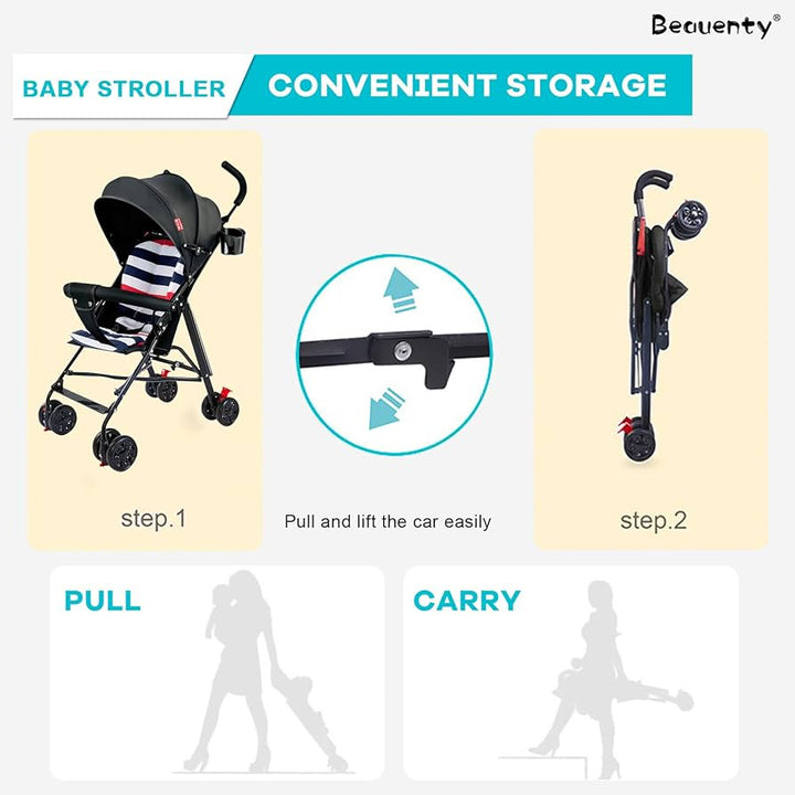 UltraLight Foldable Baby Stroller – Compact, Shock - Absorbing &amp; Travel - Ready - BLL - BG - 1011 - Planet Junior