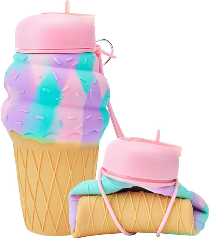 Unicorn Ice Cream Shape Silicone Fold Bottle for Kids - BLL - WB - 103 - 2 - Planet Junior