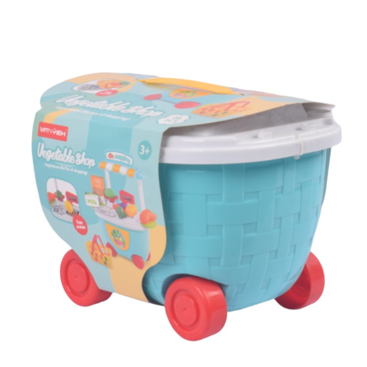 Vegetable Shop Trolly Play Set | 28 Pcs - BLL - GT - 5C506 - Planet Junior