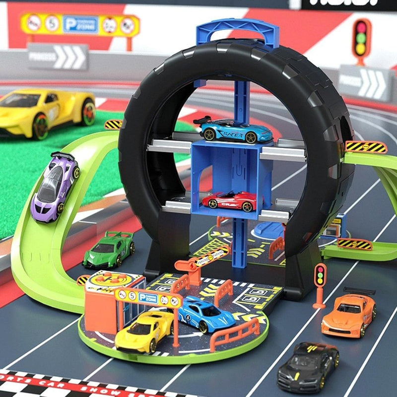 Wheel Themed Car Track Parking Lot - SLT502 - Planet Junior