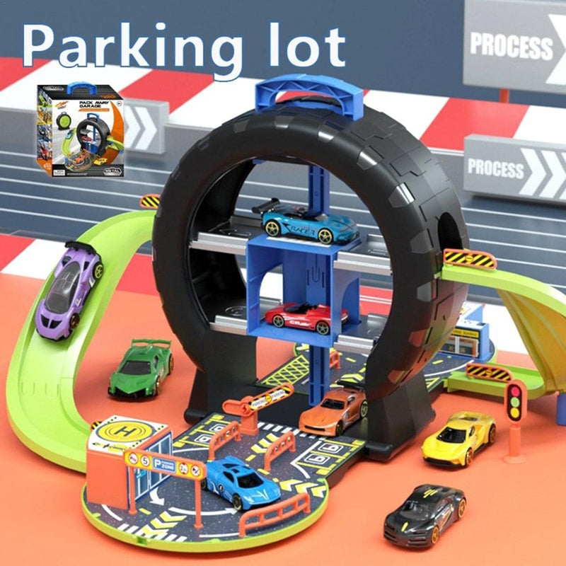 Wheel Themed Car Track Parking Lot - SLT502 - Planet Junior