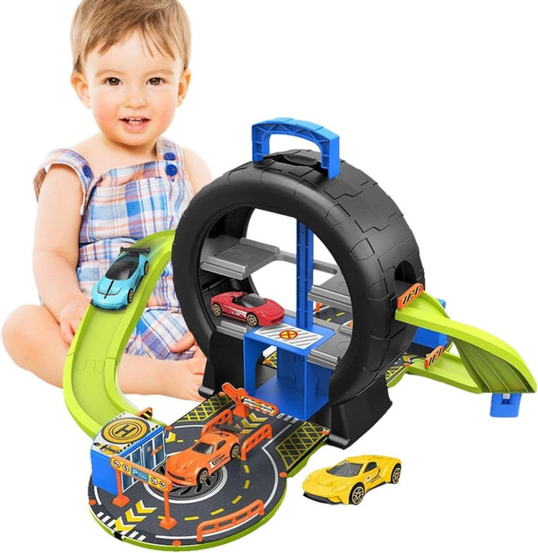 Wheel Themed Car Track Parking Lot - SLT502 - Planet Junior