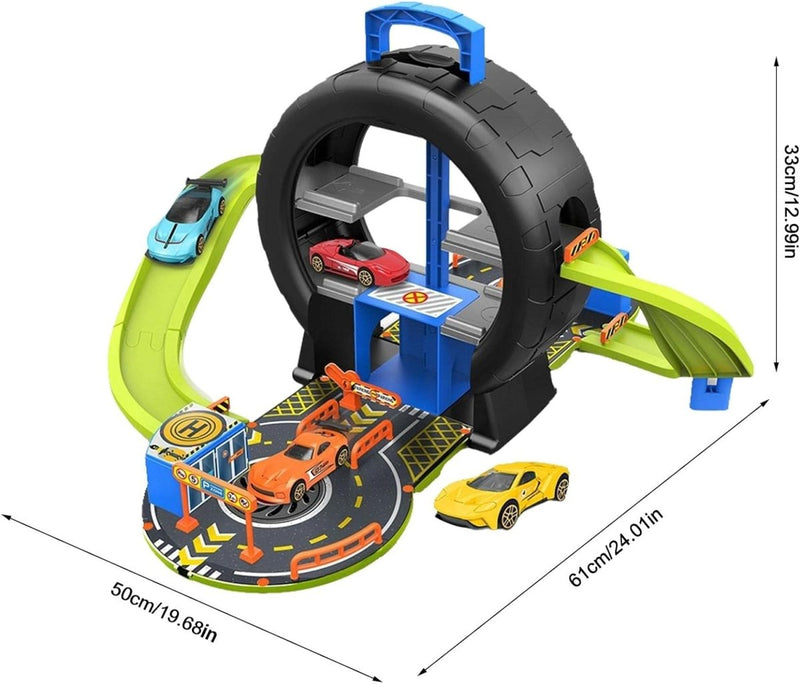 Wheel Themed Car Track Parking Lot - SLT502 - Planet Junior