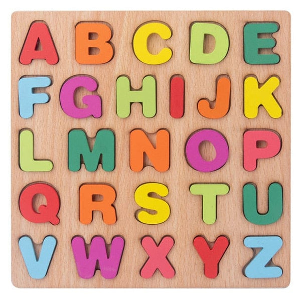 Wooden 26 Letter Alphabet Learning Block Puzzle For Kids (A - Z) - ASW12 - Planet Junior