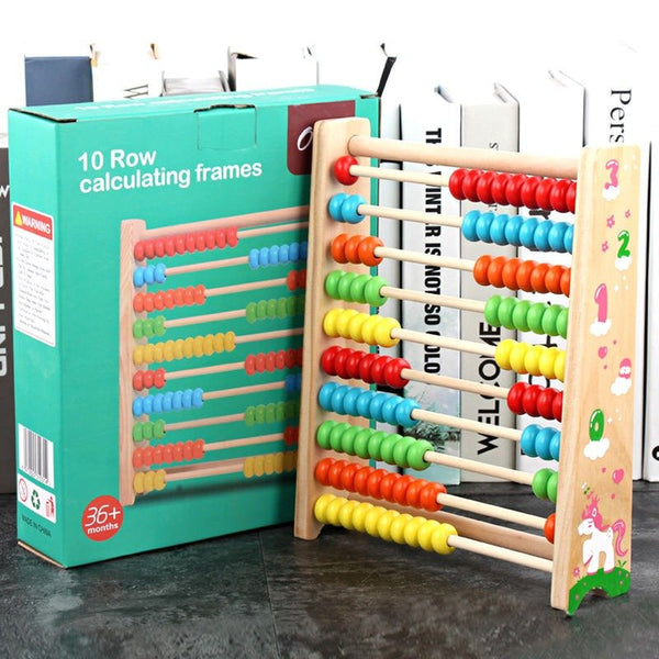 Wooden Abacus Early Math Learning Aid for Toddlers - BLL - WET - 208 - YW - Planet Junior