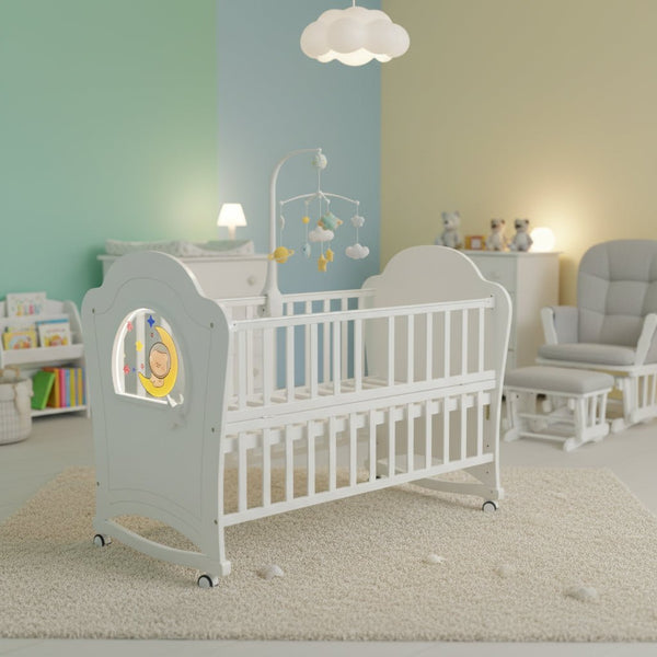Wooden Baby Cot – Secure, Spacious & Parent - Friendly - BLL-BC-05Y - Planet Junior