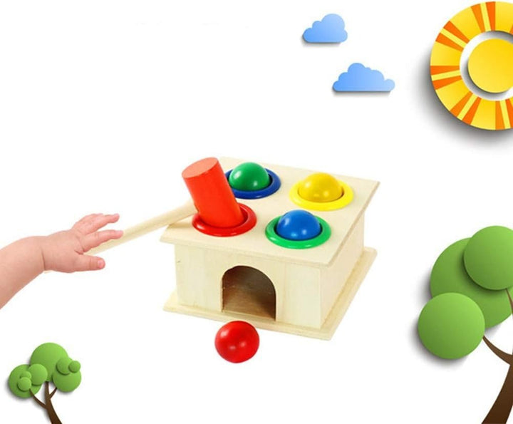 Wooden Color Recognition Hammering Ball Activity Box - BLL - WET - 403 - YW - Planet Junior