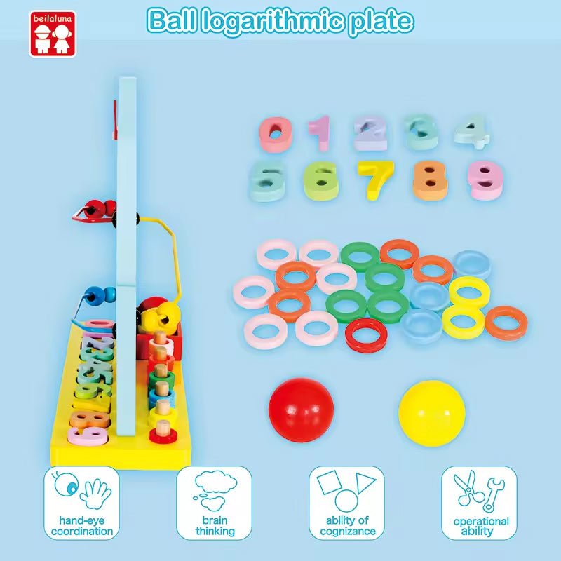 Wooden Educational Logarithmic Plate Ball Rolling Game - BLL - WET - 2044 - Planet Junior