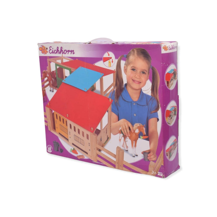 Wooden Horse Stable Set - BLL - DH - 2517 - Planet Junior