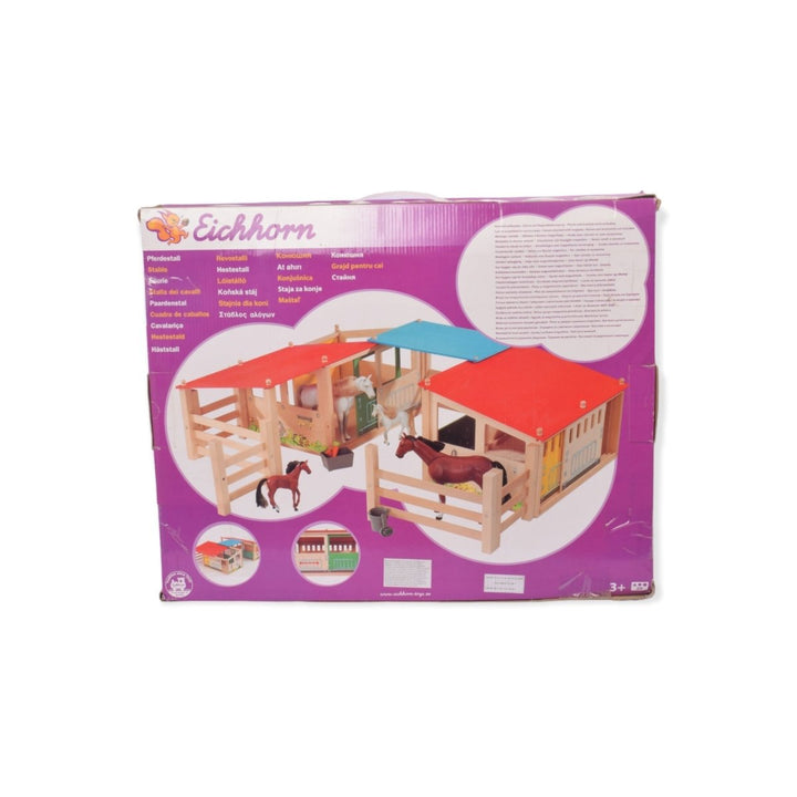 Wooden Horse Stable Set - BLL - DH - 2517 - Planet Junior