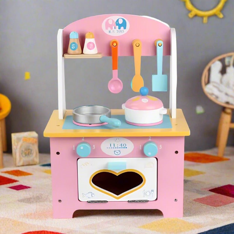 Wooden Kitchen Cooking Play Set - BLL - WET - 7064 - Planet Junior