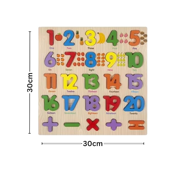 Wooden Numbers Learning Board with Math Signs – Early Counting & Math ...
