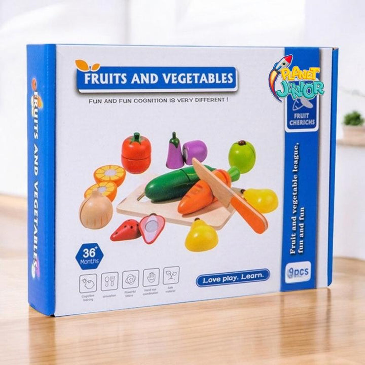 Wooden Premium Cutting Fruit Set Cutting Role - Playing - AS178 - Planet Junior