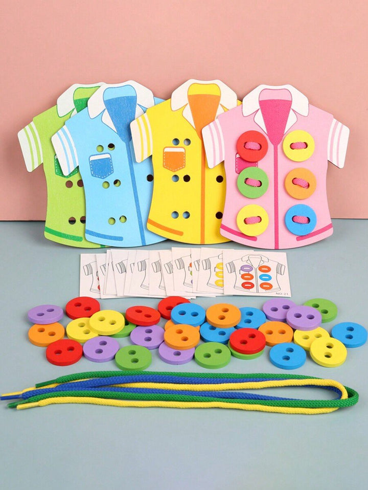 Wooden Sew - on Buttons Threading Lacing Clothes Board - BLL - ET - 2116Q - Planet Junior