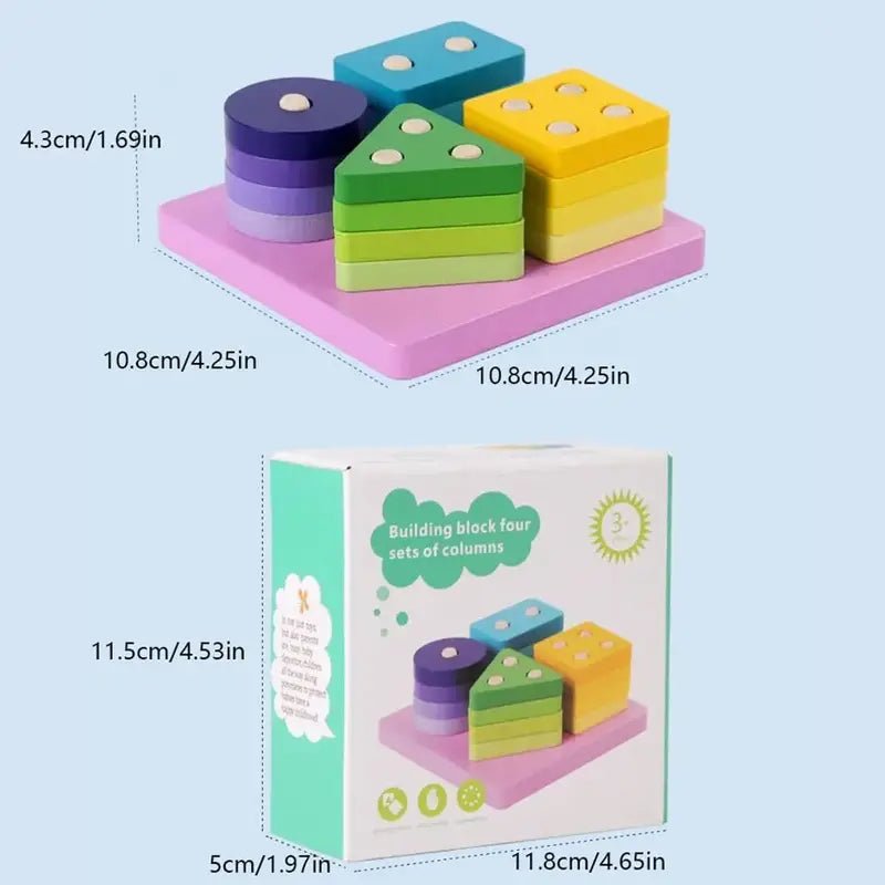 Wooden Shape Sorting Column Set - AS282 - Planet Junior