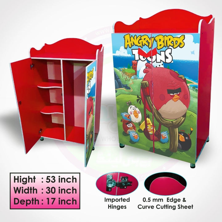 Wooden Storage Cupboard with Angry Bird Theme - BLL - WA - 190A - BIRDS - Planet Junior