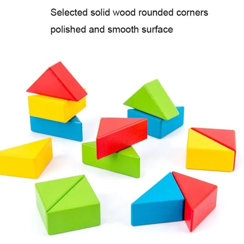 Wooden Triangle Building Blocks - BLL - BL - 2105G - Planet Junior