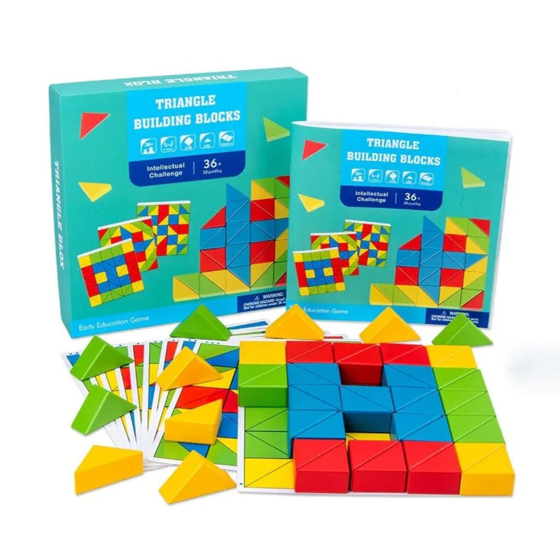 Wooden Triangle Building Blocks - BLL - BL - 2105G - Planet Junior