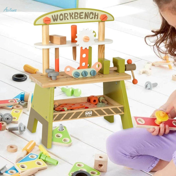 Wooden Workshop Tool Set for Kids Pretend Play - BLL - WET - 2490 - 7 - Planet Junior