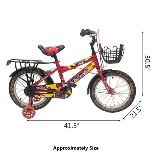 Y - S 16" VelocityVibe Bicycle with Basket and 2 Extra Side Wheels - BLL - B16 - YS - Planet Junior